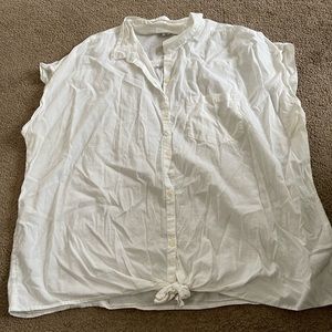 White sleeveless top